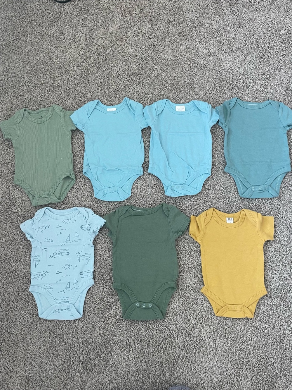 Assorted 0-3 months short sleeve onesies